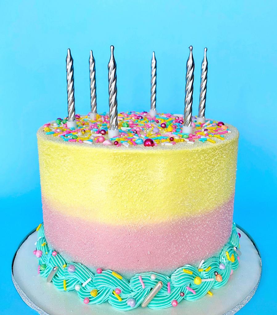 Pastel Pink Ombre Baby Unicorn Cake With Rainbow