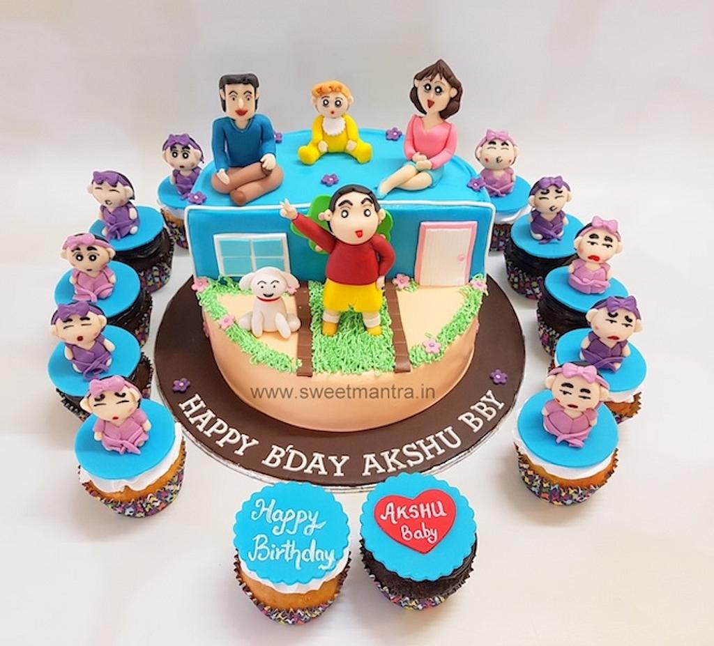 SHINCHAN CAKE MAKING IDEA SPECIALLY FOR KID'S IN 4 DIFFERNT DIFFERNT WAYS  OF DECORATION / षिञ्चन केक - YouTube