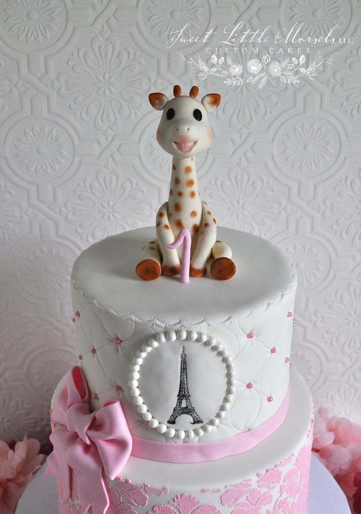 Sophie the Giraffe 1st Birthday Cake - Cake by Stephanie - CakesDecor