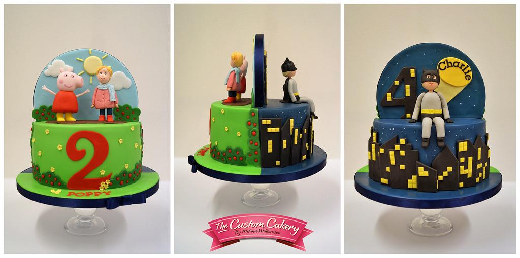 Peppa and Batman - Decorated Cake by The Custom Cakery - CakesDecor