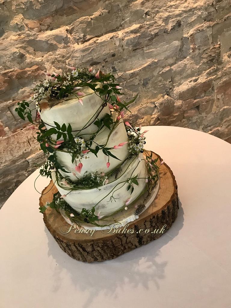 Rustic charm wedding cake Cake by Penny Sue CakesDecor