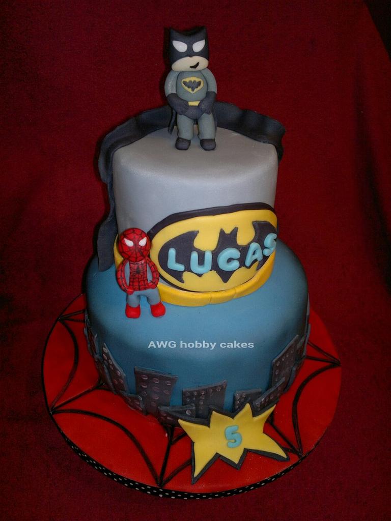 Spiderman-Batman for Lucas - Decorated Cake by AWG Hobby - CakesDecor