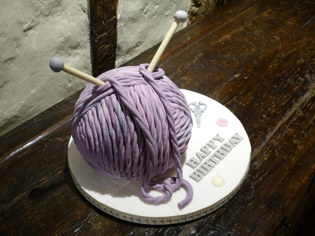 Ball of Knitting Wool Yarn Cake Cake by Angel Cake CakesDecor