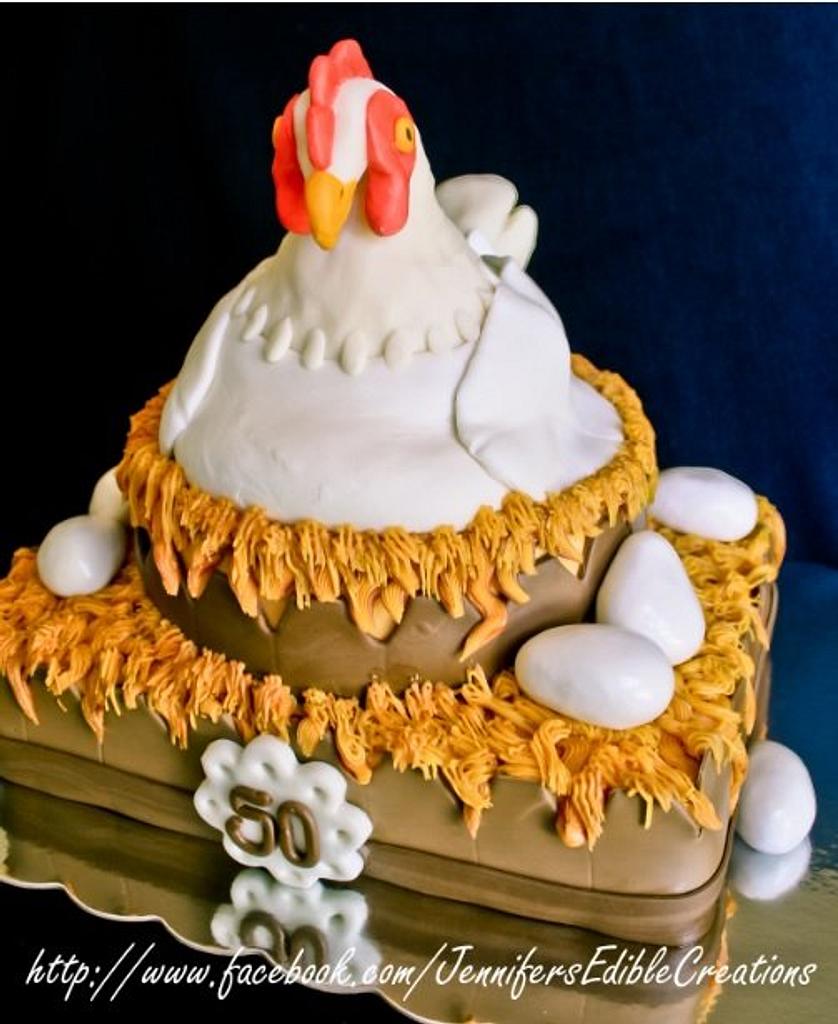 Nesting Hen Cake - Decorated Cake by Jennifer's Edible - CakesDecor
