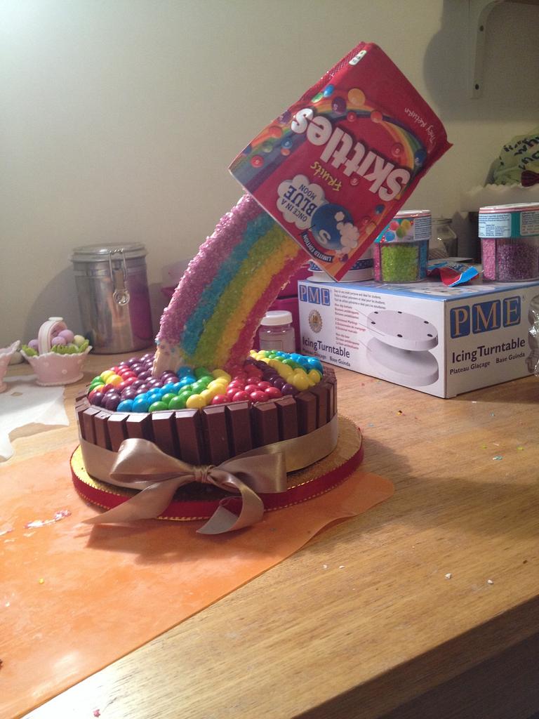 I made a Skittles cake - Imgur
