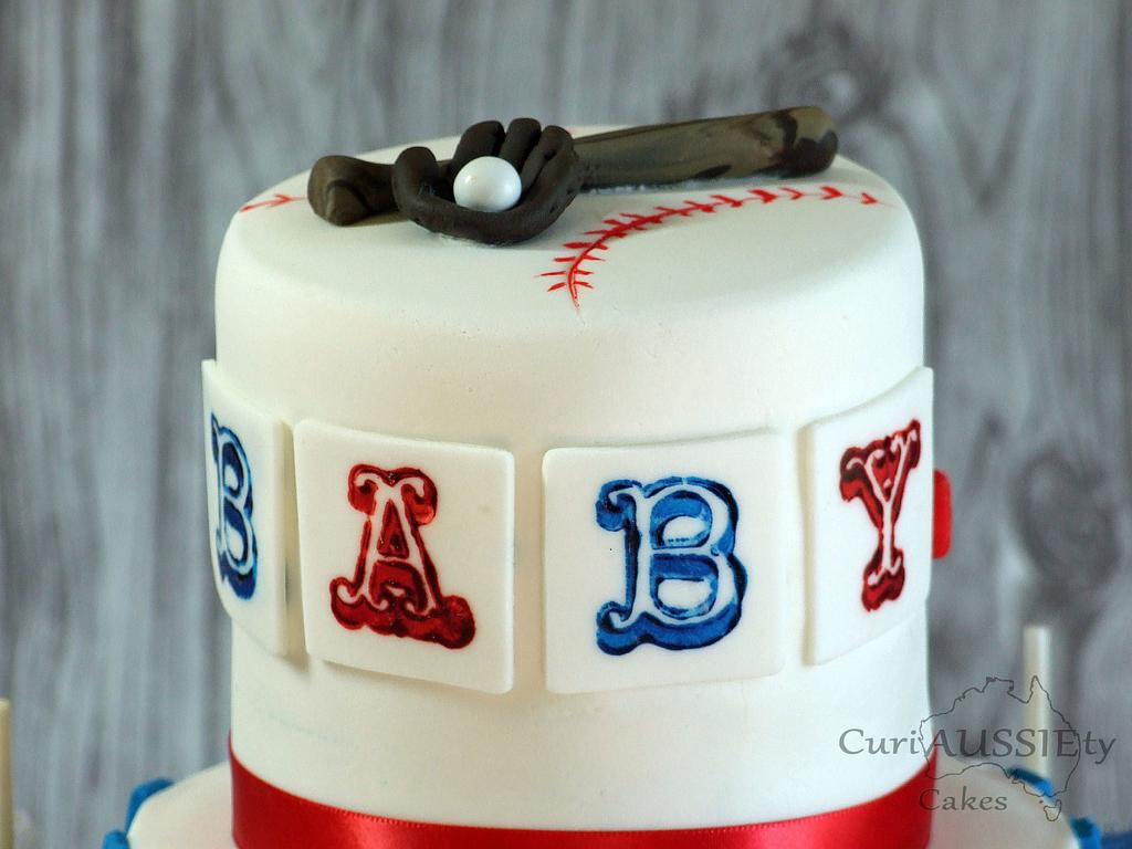 Baseball baby shower theme cake - Cake by CuriAUSSIEty - CakesDecor