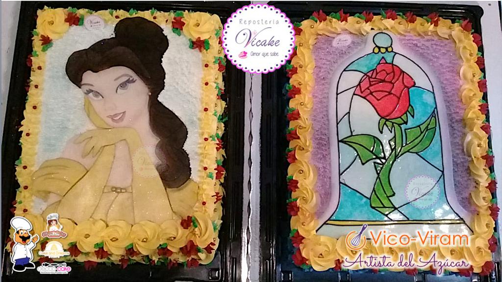 Pastel tema La Bella y la Bestia - Decorated Cake by Vico - CakesDecor