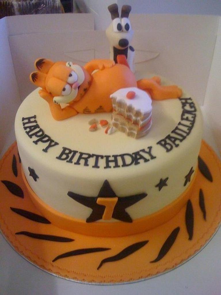 Vintage Garfield Happy Birthday Cake Candle Figure Figurine | eBay