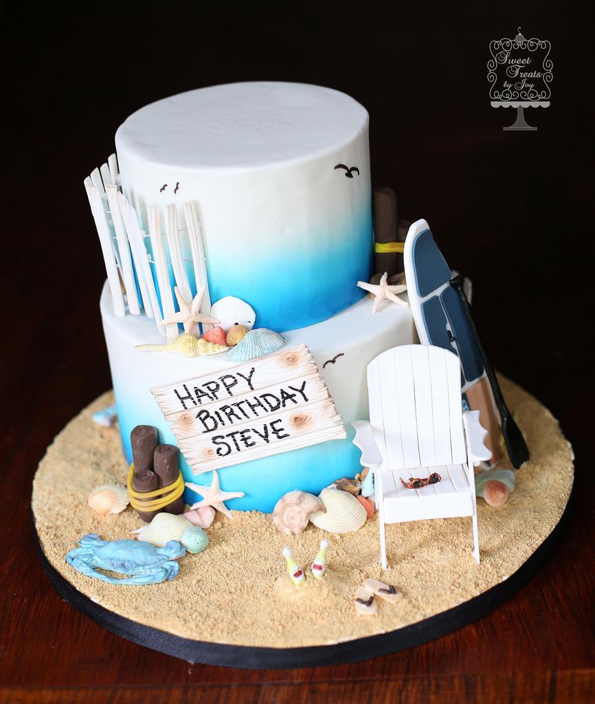Beach Birthday Cake  Decorated Cake by Donna Tokazowski  CakesDecor