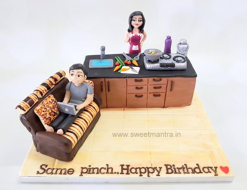 Online Workaholic Theme Birthday Cake customised cakes delivered in  Bangalore