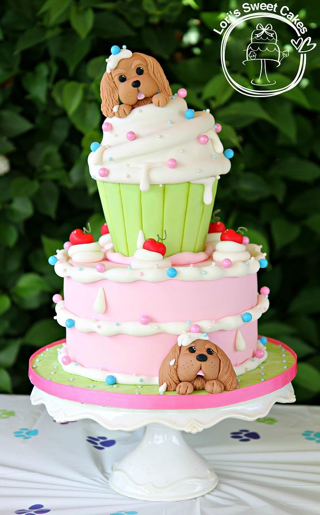 Puppy cake Decorated Cake by Lori s Sweet Cakes CakesDecor