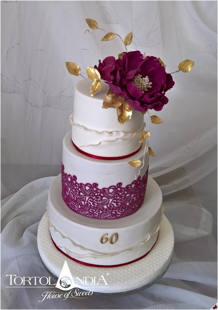 Pink and Gold Vintage 60th Birthday Cake NJ – Blue Sheep Bake Shop