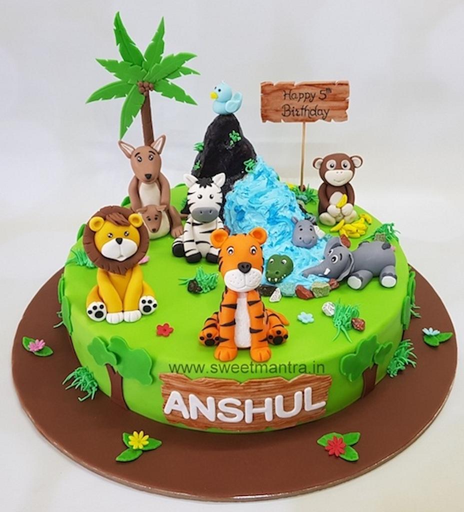 How To Make Jungle Theme Cake #jungle #cake - YouTube