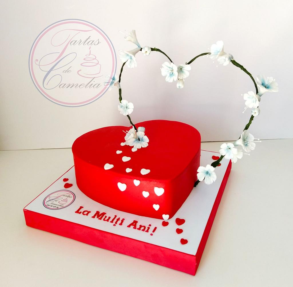 TARTA CORAZÓN DOBLE - Decorated Cake by Camelia - CakesDecor