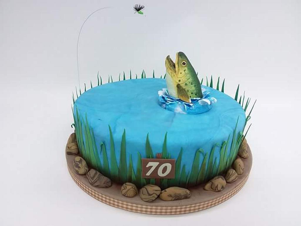 Fishing cake — Birthday Cakes  Fish cake, Cake, 70th birthday cake