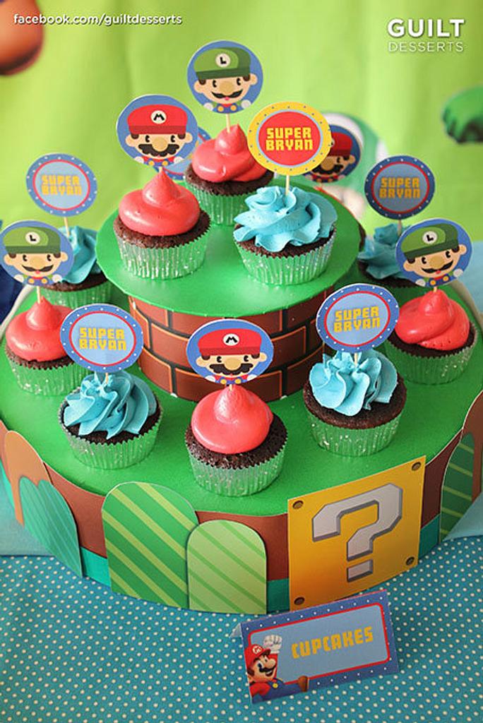 Super Mario Bros Dessert Table - Cake by Guilt Desserts - CakesDecor