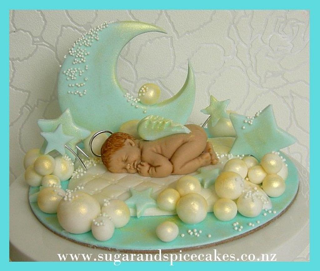 Sleeping Baby Angel Cake topper for a Baby Shower CakesDecor