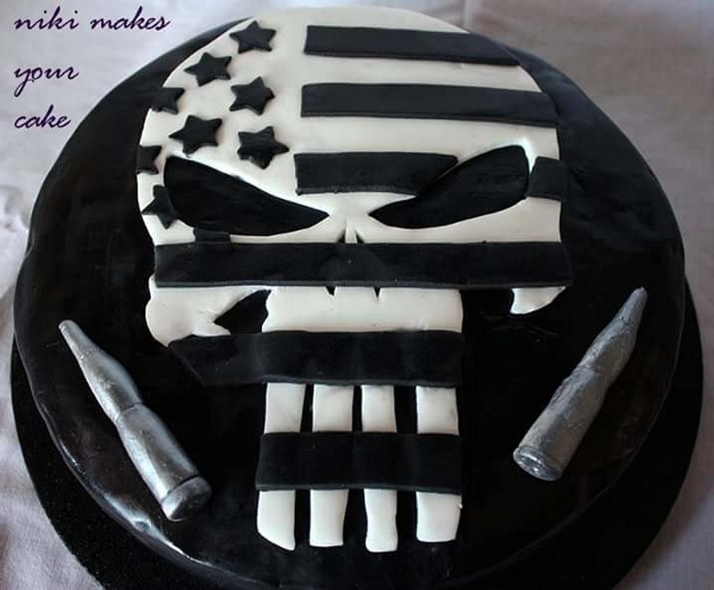 Punisher Cake Design Images (Punisher Birthday Cake Ideas) | Cake, Baker  cake, Animal cakes