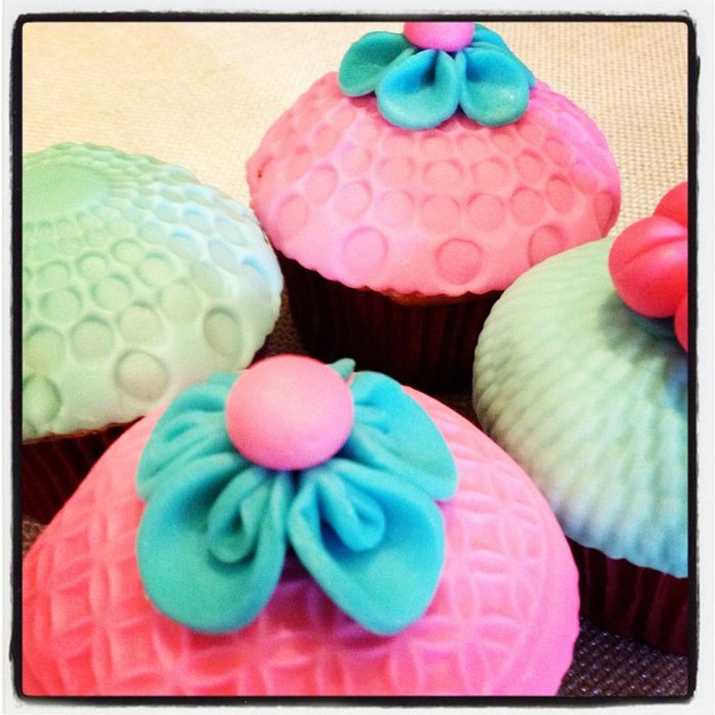 Pink and Blue Sweet Cupcakes Cake by Twins Sweets CakesDecor