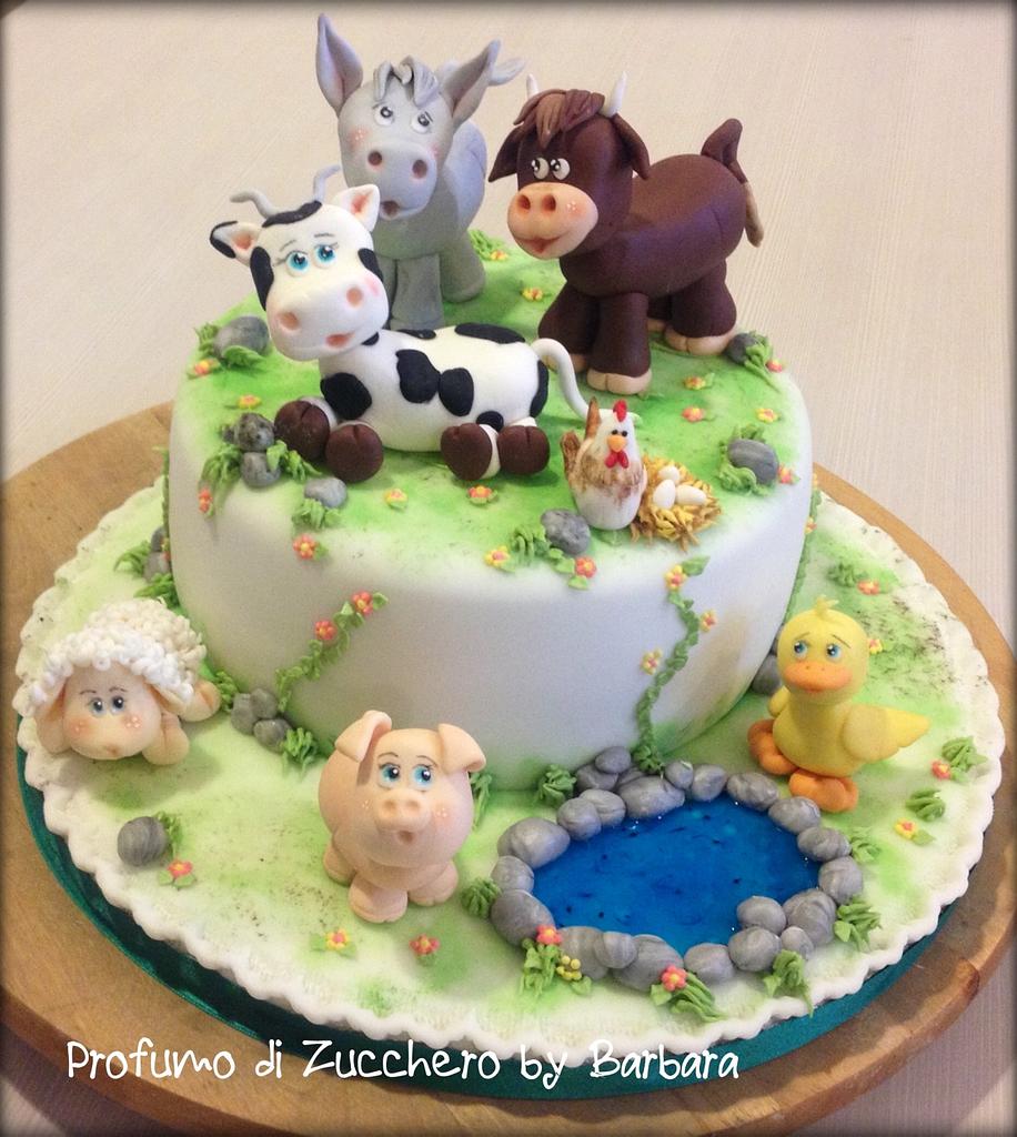 Old Macdonald Had A Farm Birthday Cake - Happy Birthday Card