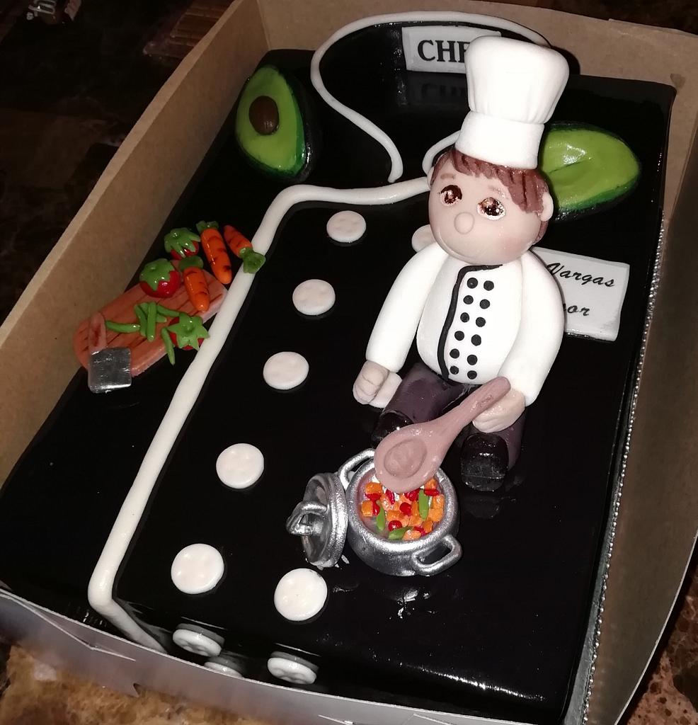 Chef Coat with Chef topper - Decorated Cake by Fernandas - CakesDecor