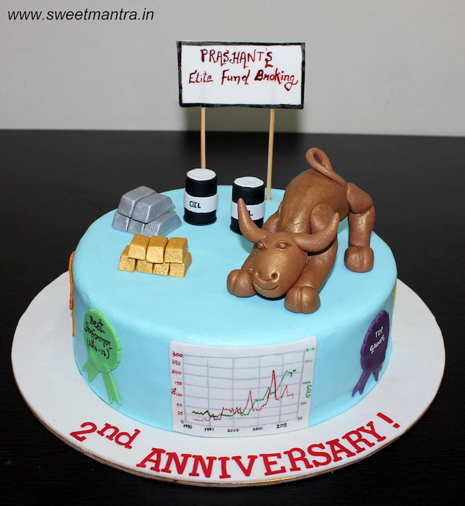 Stock market theme cake.. 📈📉💰💴💵 - NJ's Cakes & Chocolates | Facebook