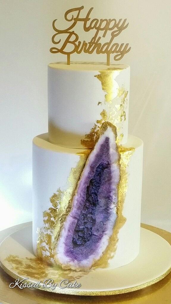 Amethyst Geode Wedding Cake - YouTube