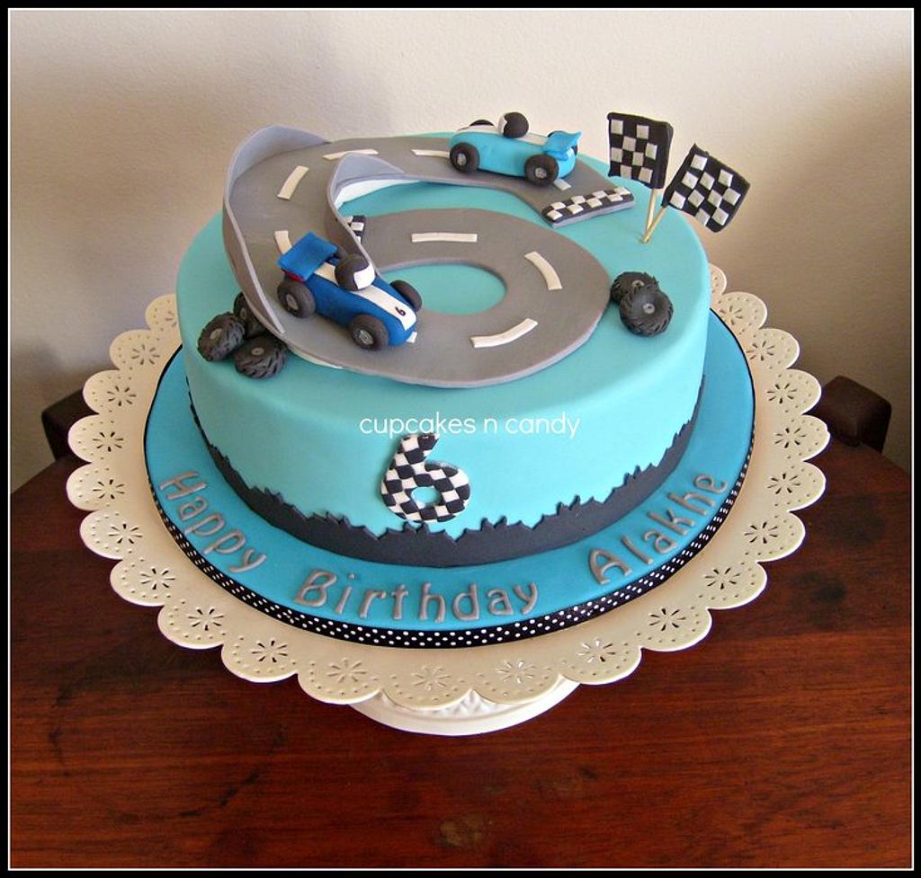 Ombre Blue Cake + Cars Lightning Mcqueen toy set (Expedited, SELF ASSEMBLE  series)