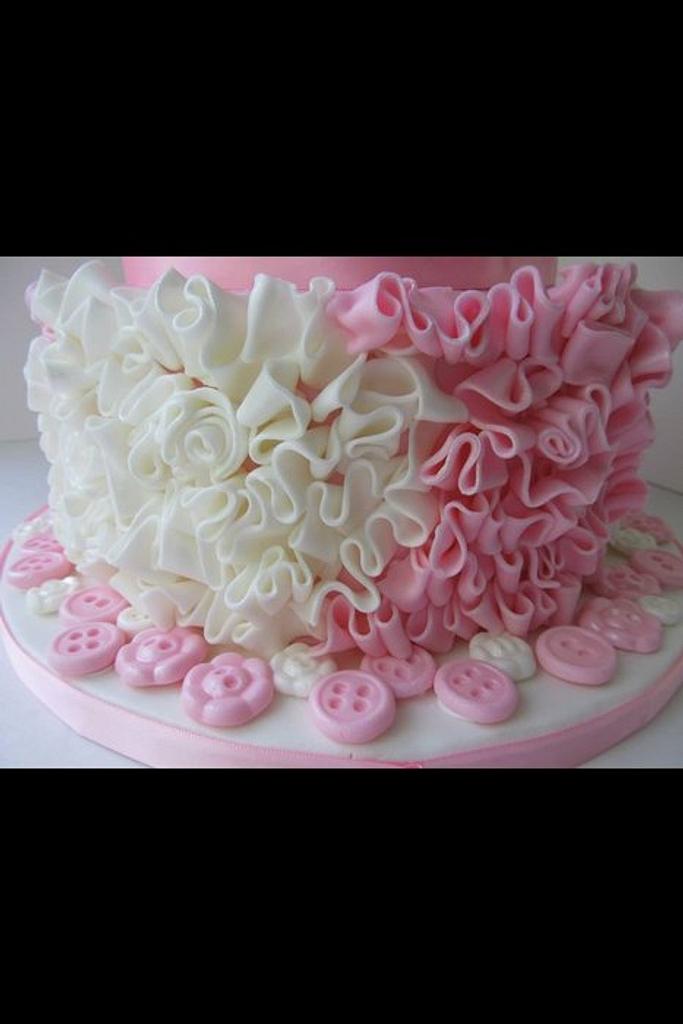 Baby Booties, Buttons &amp; Bows Baby Shower Cake Cake by