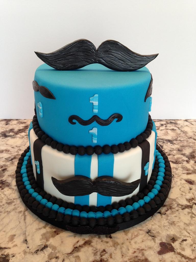 Birthday Cake for Him - Funny Mustache and Sunglasses Design
