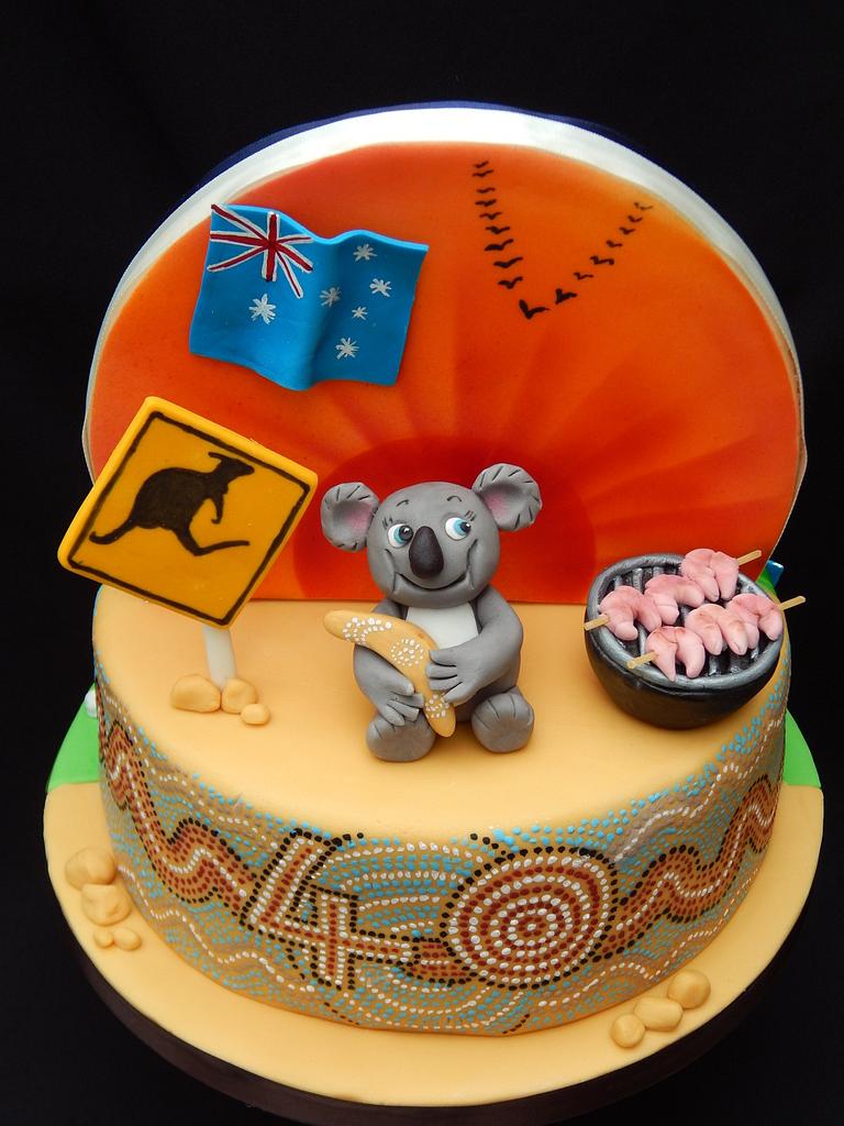 Australia themed travel cake celebrating all the places she had booked to  travel🌞💗👙🌸🧳 | Instagram