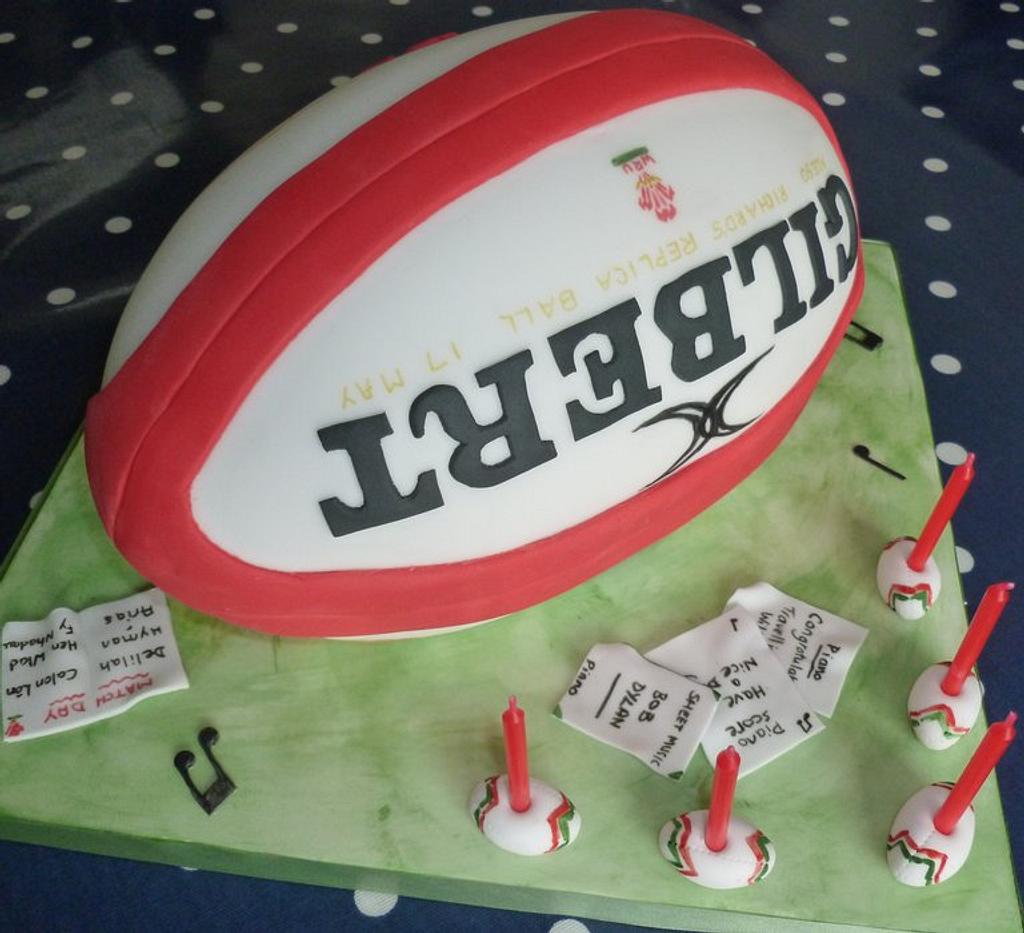 Welsh rugby Ball - Cake by Katrinaskakes - CakesDecor