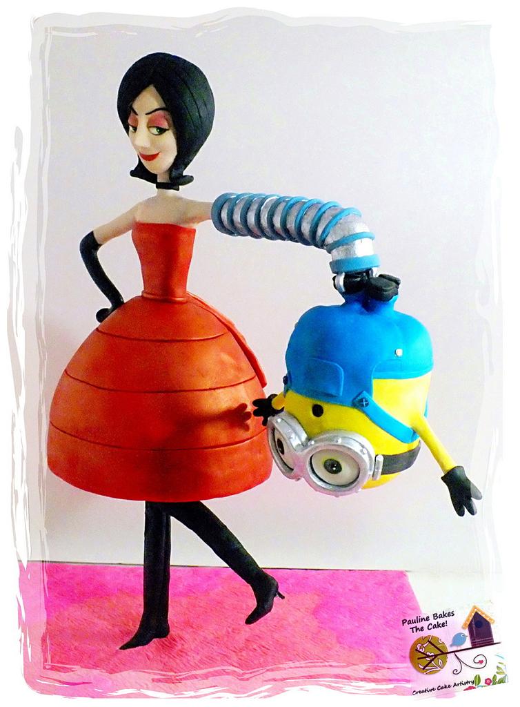 Gravity Defying Structured Cake : Upside Down Bob Minion - CakesDecor