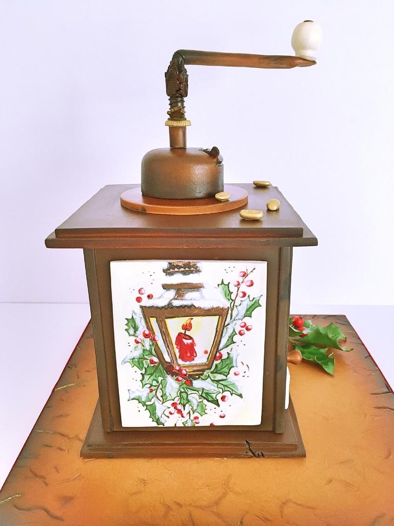 vintage coffee mill Cake by Cake Art Studio CakesDecor
