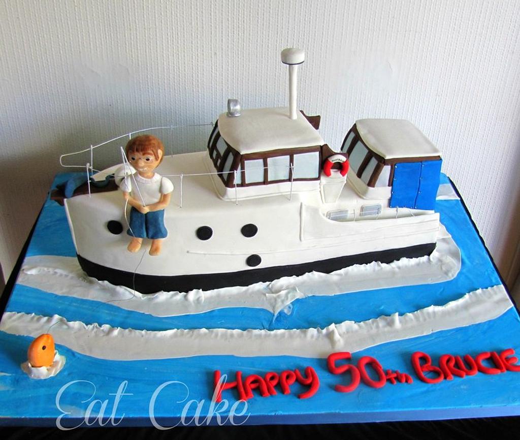 Sail Boat Cake Topper with Name - EvyAnnDesigns