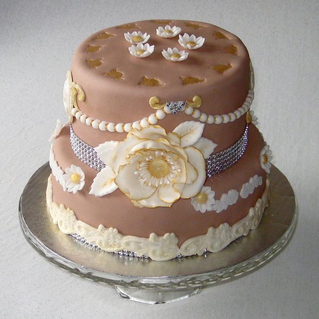 Grandma Birthday Theme Two Tier Cake