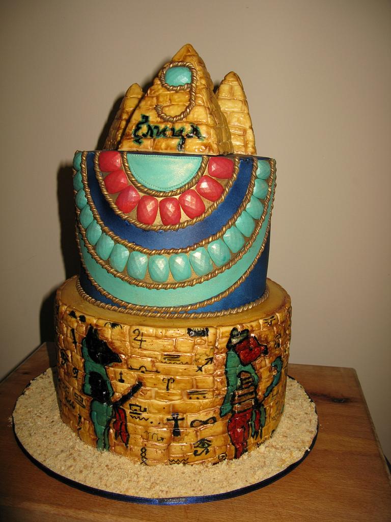 Happy birthday gif for Pharaoh with cat and cake — Download on Funimada.com