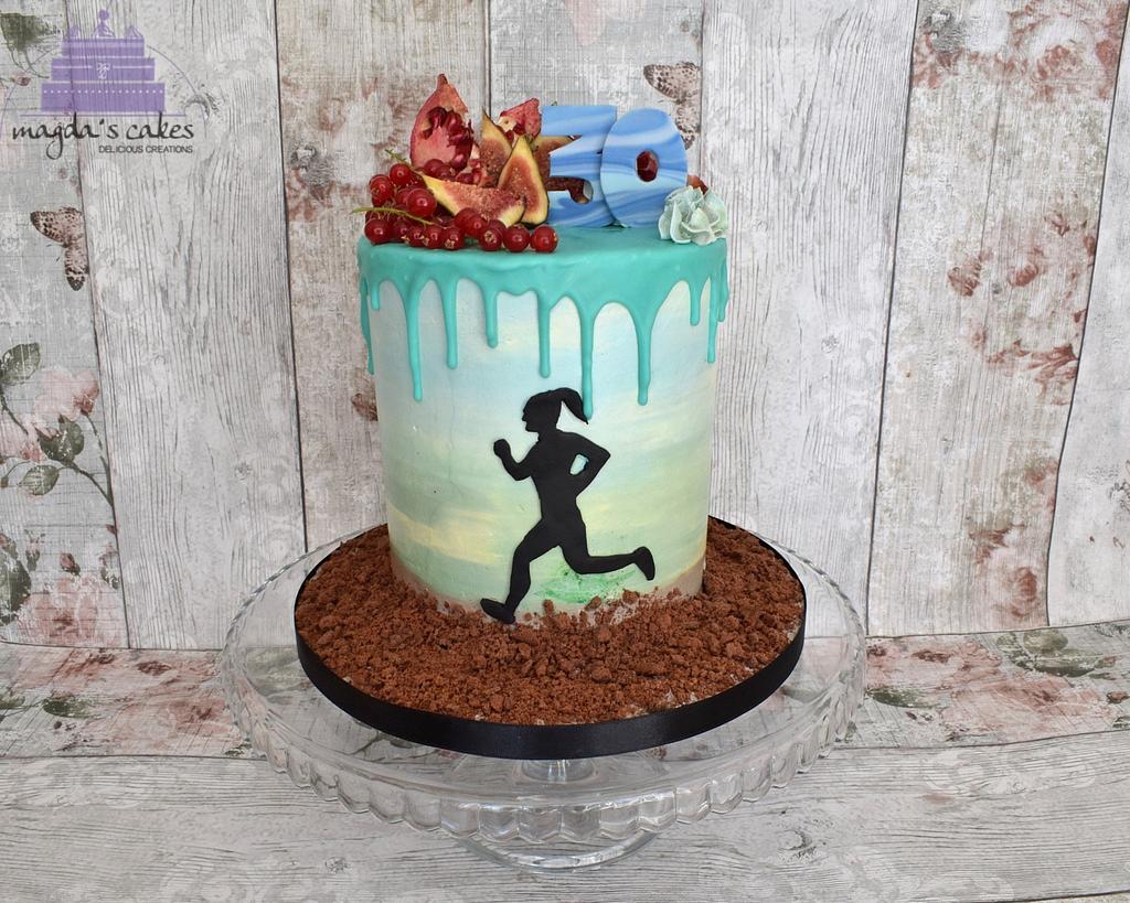 Marathon Runner cake | Running cake, 40th birthday cakes, Birthday baking