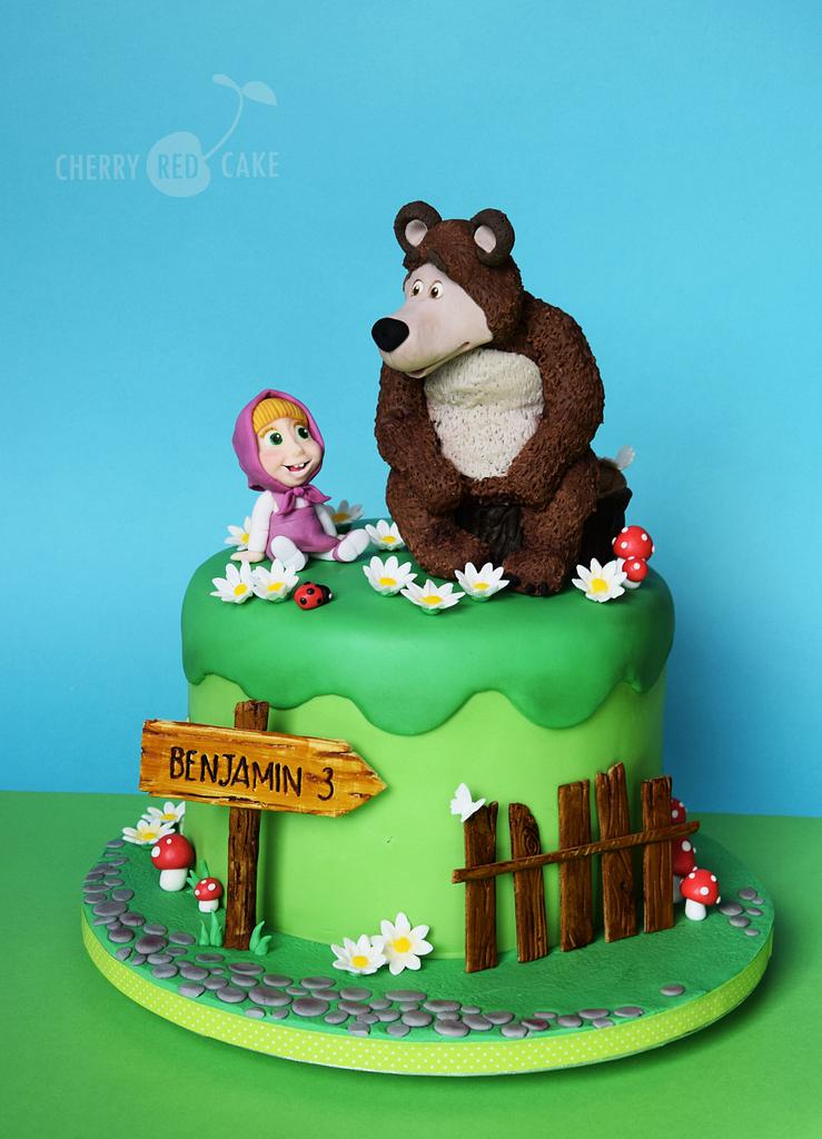1-Tier Masha and the Bear Theme Cake – Cakes All The Way