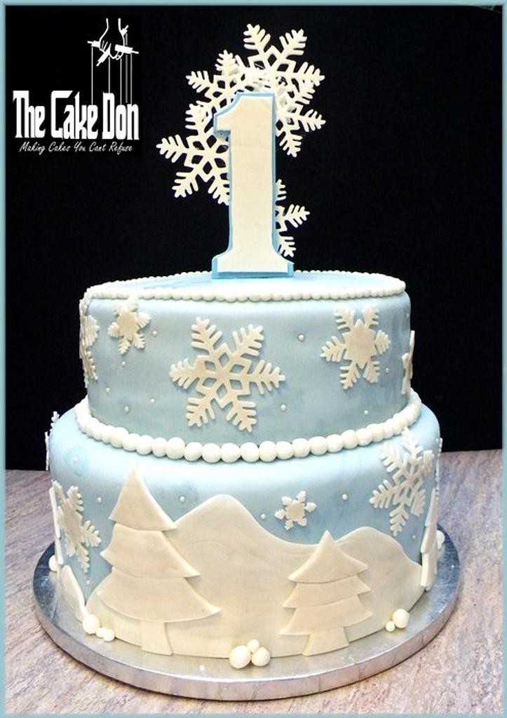 The Winter Wonderland 1st Birthday Cake Cake By Cakesdecor