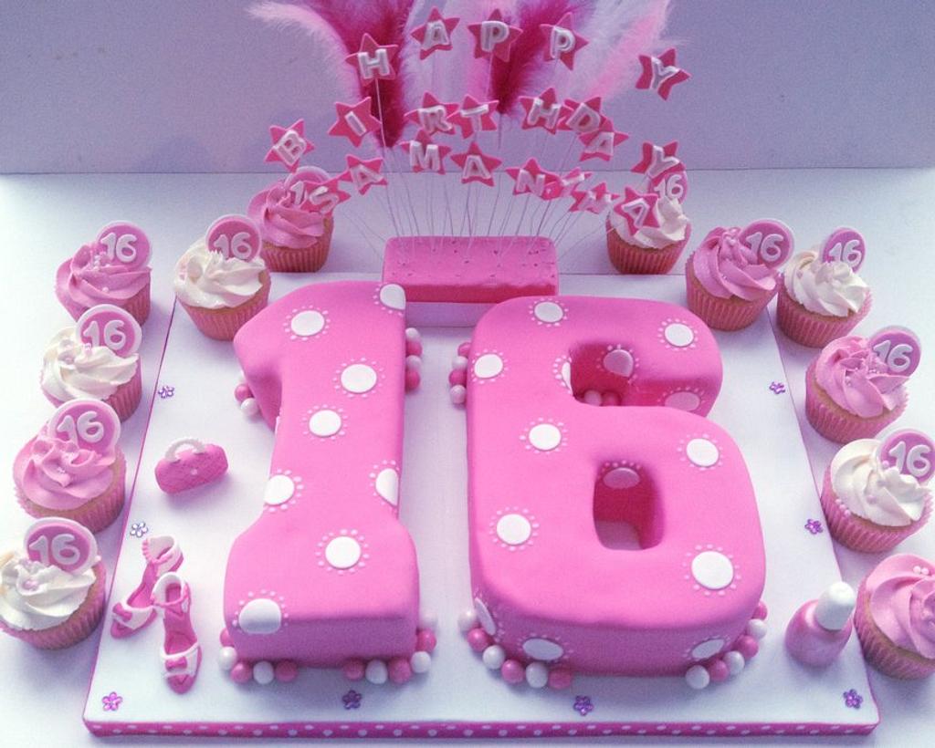 16 birthday number cake｜TikTok Search