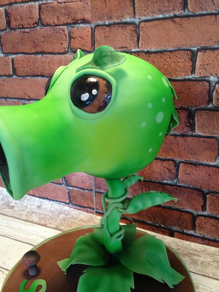 Plants vs Zombies Peashooter Cake by Pretty Sweet CakesDecor