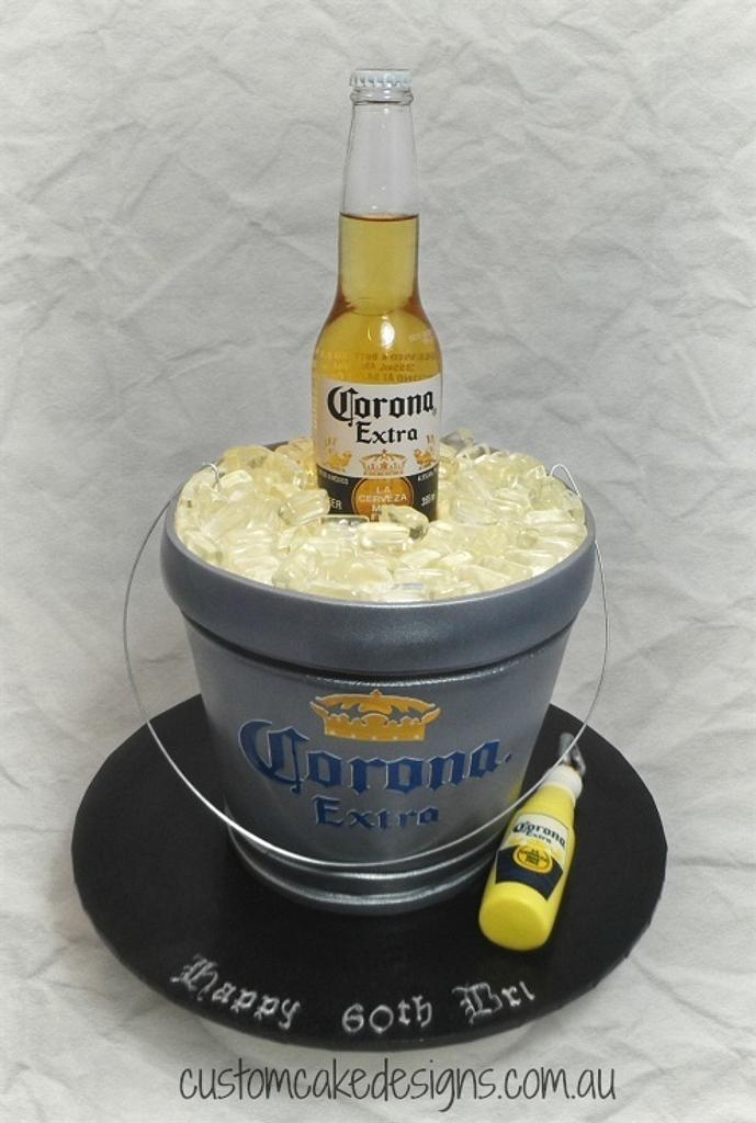 Corona Beer Bucket Cake - Cake by Custom Cake Designs - CakesDecor