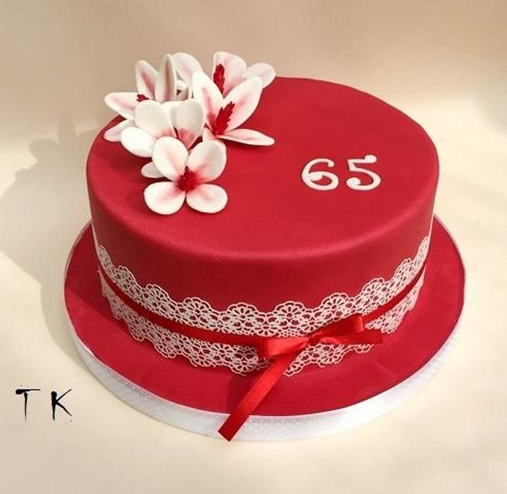 Red white and black wedding cake - Decorated Cake by - CakesDecor