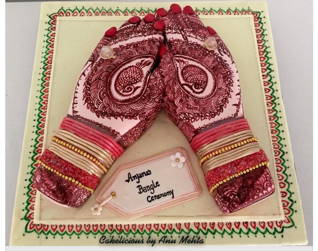 mehndi ceremony cake new design fondant cake decorating #video #mehndi... |  TikTok