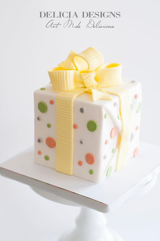 Black & Silver Parcel Cake | Birthday Cakes | The Cake Store