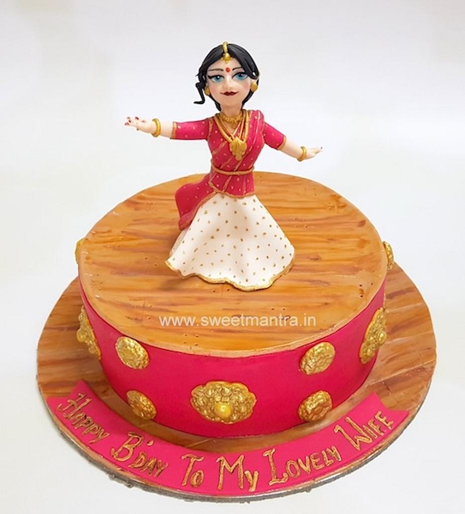 Bharatnatyam dance cake .indian classical dance.fondant topper | Dance cakes,  Dancer cake, Doll cake
