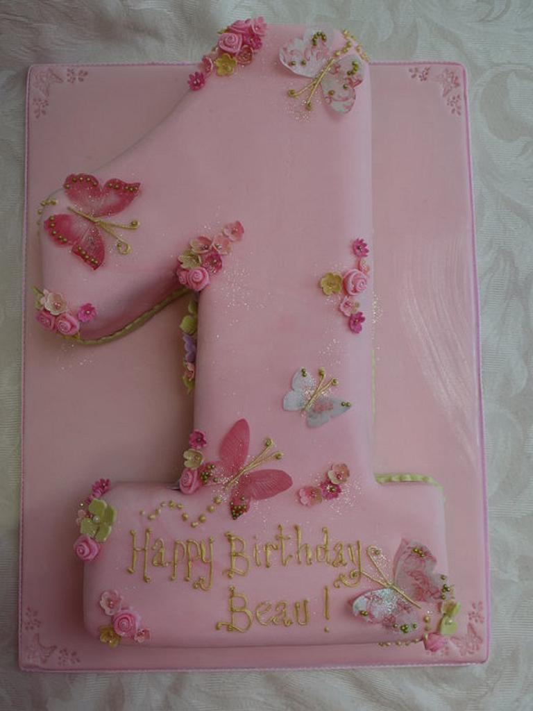 Butterfly No1 first birthday cake - Decorated Cake by - CakesDecor