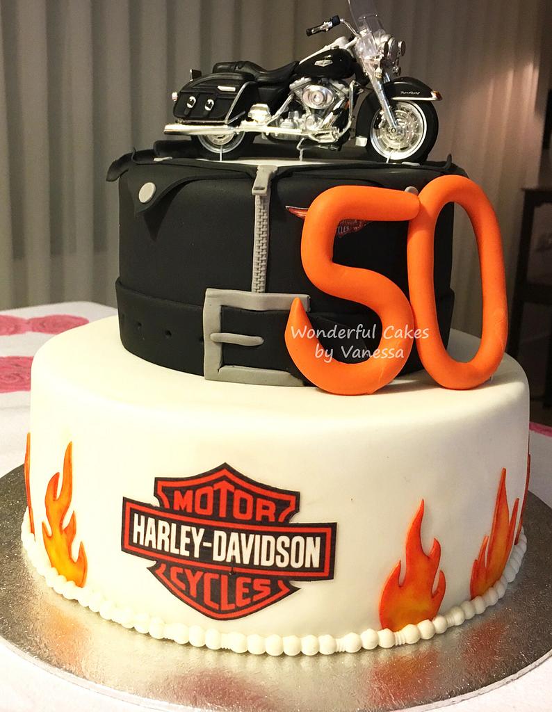Harley Davidson Cake Topper Centerpiece - Harley Davidson Party Supplies |  Digitalproducts