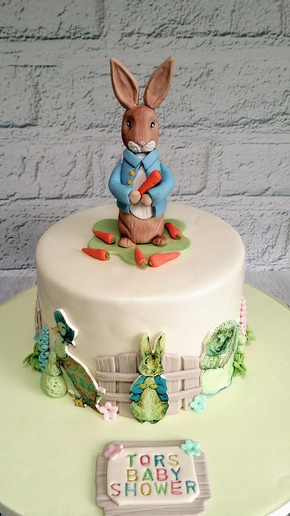 Peter Rabbit Baby Shower - Cake by Kitchen Island Cakes - CakesDecor